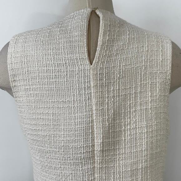 Jason Wu Pearl Fringe Tweed Cropped Top Sleeveless Cream White 10 - Picture 5 of 10